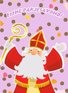 Sinterklaaskaart Fijne pakjesavond